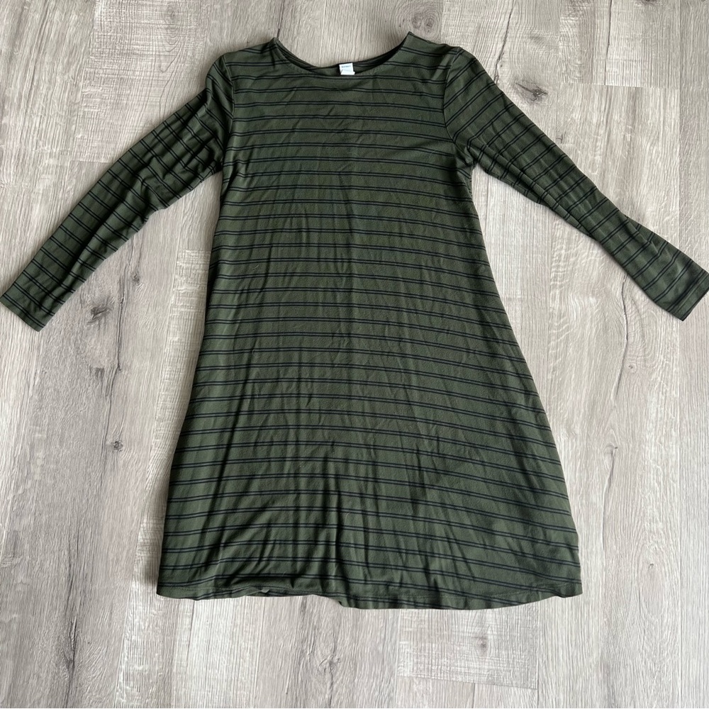Jersey Knit Long Sleeve Swing Dress